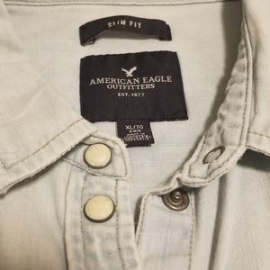 American Eagle Distressed Denim Shirt